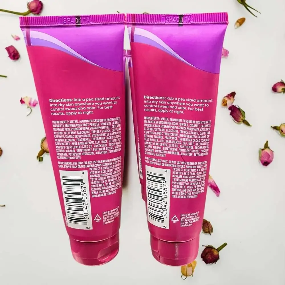 2 Lumē Whole Body Deodorant plus Sweat Control Lavender Sage Smooth Cream 3oz